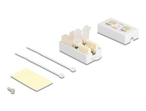 Delock Koblingsboks for nettverkskabel Cat.6 UTP LSA, Verktøyløs - Hvit