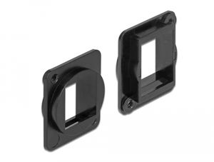Delock keystone-holder med 1 port til D-type – sort