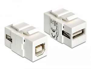 Delock Keystone-modul USB-A hun til USB-B hun - hvit