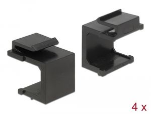 Delock Keystone-dæksler med 4 stk. – Sort