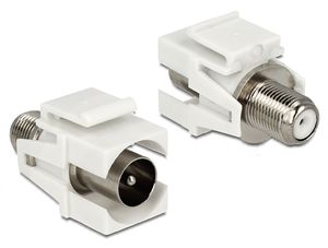 Delock Keystone-moduuli IEC uros - F naaras – valkoinen
