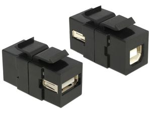 Delock Keystone-modul USB-A hun til USB-B hun – svart