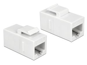 Delock Keystone-moduuli RJ45 - RJ45 Cat.6 UTP - valkoinen