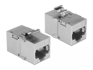 Delock Keystone-modul RJ45 hona till RJ45 hona Cat.6A - metall