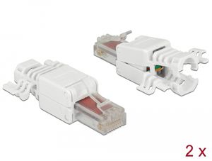 Delock RJ45-stik Cat.6 UTP, værktøjsfri - 2-pak