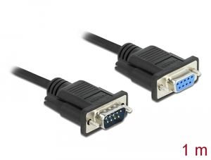 Delock RS-232-kabel seriell D-Sub 9 hann til hunn med smalt plugghus 1 m