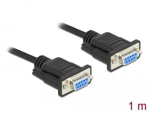 Delock RS-232-kabel seriell DB9 hunn-til-hunn nullmodem, 1 m