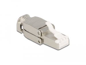 Delock RJ45-kontakt Cat.6A STP verktygsfri – Silver
