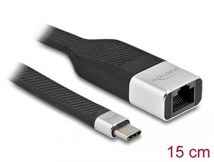 Delock FPC platt bandkabel USB-C till Gigabit LAN 10/100/1000 Mbps 15cm