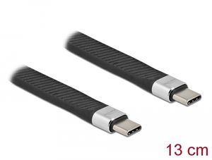 Delock USB-C til USB-C 10 GBps FOC flatbåndskabel 13 cm PD 5A E-Marker