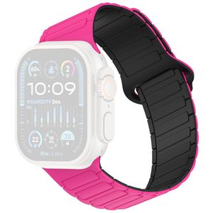 Apple Watch 42/41/40/38mm Klockarmband i Silikon Magnetisk Loop - Rosa/Svart