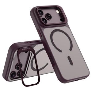 LEREACH iPhone 18 Pro Max/17 Pro Max MagSafe Kuori jalustalla - Cherry Red