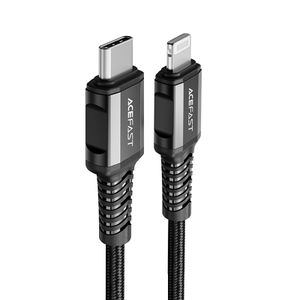 Acefast C1-01 Lightning – USB‑C MFi PD kabel 30W 3A 1,2 m svart