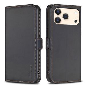iPhone 18 Pro/17 Pro Lompakkokotelo magneettisella sulkimella - Musta
