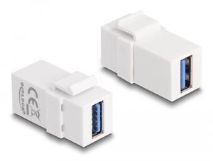 Delock Keystone-modul USB-A hunn-til-hunn, 5 Gbps - hvit