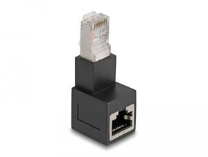 Delock RJ45 adapter hun-til-han Cat.6A - 90° bøjet nedad