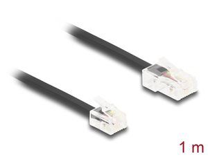 Delock Telefonkabel RJ45-hane till RJ11-hane - Svart 1m