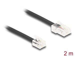 Delock Telefonkabel RJ45-hane till RJ11-hane - Svart 2m