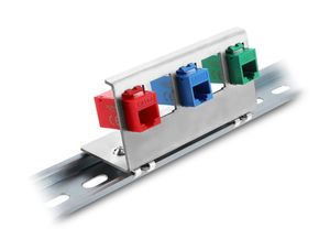Delock Keystone metalbeslag 5-ports til DIN-skinne