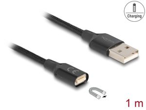 Delock magnetisk USB-A opladningskabel – sort 1 m