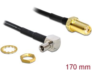 Delock antennekabel SMA hun-stik til TS-9 hun-stik 90°, 170 mm – sort
