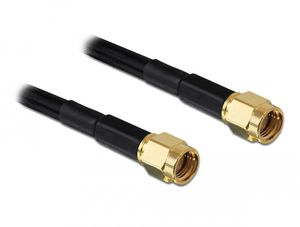 Delock antennekabel RP-SMA han til RP-SMA han LMR/RF195, 2m - sort