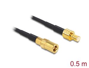 Delockin antennikaapeli SMB uros - SMB naaras RG-174, 0,5 m – musta