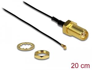 Delock antennikaapeli SMA-naarasliitin I-PEX MHF 4 -naarasliitin, 20 cm - harmaa