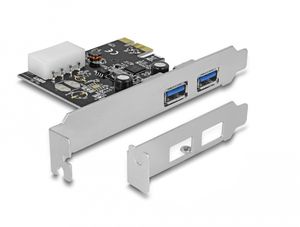 Delock PCI Express x1-kort til 2x USB-A, 5 Gbps (USB 3.2 Gen 1)
