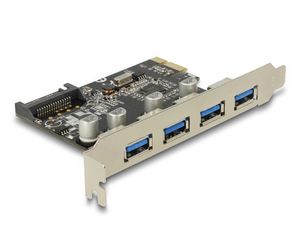 Delock PCI Express x1-kort til 4x USB-A hun-stik SuperSpeed USB 5 Gbps