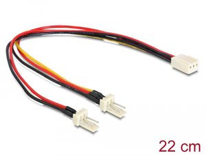 Delock Molex 3-pin naaras - 2 x Molex 3-pin uros (tuuletin) 22 cm