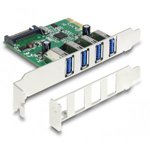 Delock PCI Express x1-kort til 4x ekstern USB-A 5 Gbps
