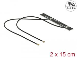 Delock dual band WLAN WiFi 6 dubbel antenn – svart