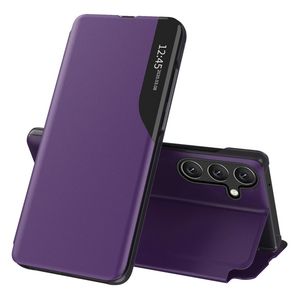 Samsung Galaxy A27 5G Kotelo Smart View -ikkunalla ja telineellä - Violetti