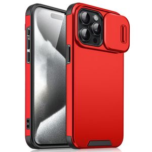 iPhone 16 Pro Max Case with Sliding Camera Cover – Red