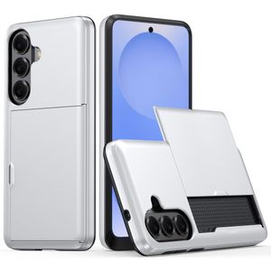 AMORUS Samsung Galaxy S26/S26 Pro Case Sliding Card Holder - Silver