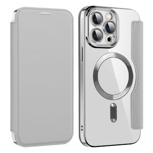 iPhone 14 Pro Max Wallet Cover MagSafe Compatible - Silver