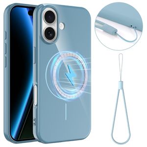 iPhone 17 Kuori, MagSafe-yhteensopiva, Kantohihna - sininen