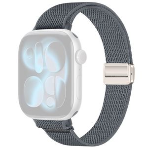 Apple Watch 49/46/44/42mm Smalt Klockarmband i Nylon - Mörkgrå