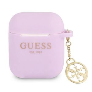 Guess Charm 4G Silikon Fodral till Airpods 1/2 - Lila
