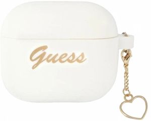 Guess Charm Heart Silikone Etui till Airpods 3 - Hvid