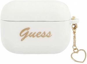 Guess Charm Heart Silikon Fodral till AirPods Pro - Vit