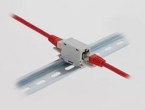 Delock RJ45-kopplare Cat.6A DIN-skena – grå