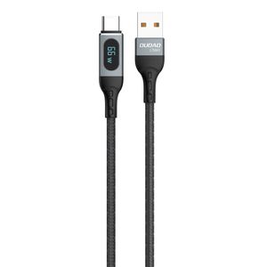 Dudao L7Max USB-kabel – USB Type C Fast Charging PD 66W 1m med display – Sort