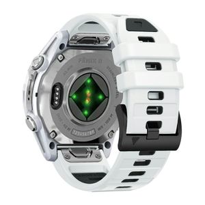 Garmin Fenix 8/Fenix E/Quatix 7 Pro osv. Klokkereim Silikon – Hvit/Svart