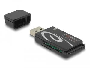 Delock SD/micro-SD hukommelseskortlæser mini-USB - Sort
