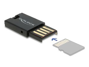 Delock USB-A kortlæser til Micro SD-hukommelseskort – sort