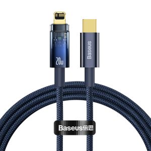 Baseus Lightning til USB-C-kabel 20W 1m – blå