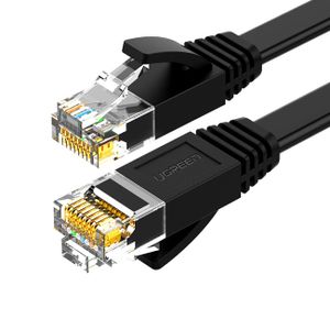 Ugreen litteä LAN Ethernet Cat6, 3m - musta