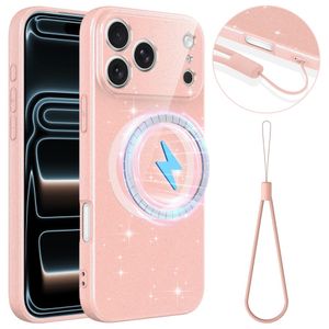 iPhone 17 Pro Max MagSafe Kimaltava Kuori – Vaaleanpunainen